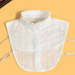 フリル付け襟 レディース つけ襟 重ね着風 レース フェイクカラー ブラウス襟