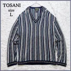 美品✨ TOSANI トサニ 3D ニット セーター Vネック L マルチカラー