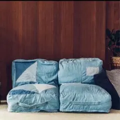 古着屋さんで見つけたような ユーズド加工のくたくた収納デニムザブトンの会