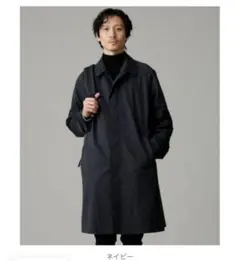 LB.04／微起毛バルカラーコート ネイビー