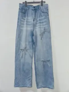リボン付き　デニム