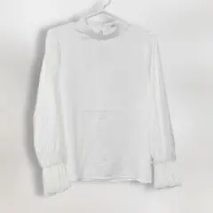 earth ブラウス 白 フリル袖 長袖 ナチュラル