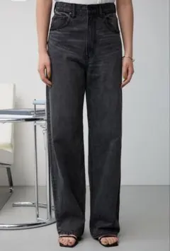 AZUL BY MOUSSY ハイウエストワイドデニム　ライトブラック Mサイズ