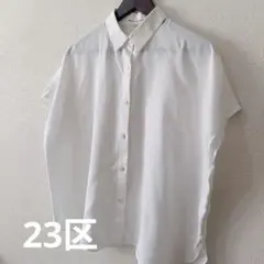 【美品】23区　オンワード樫山　ホワイトシャツ　フレンチスリーブのサムネイル