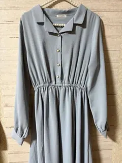 ハニーズ　ワンピース　襟付き　水色