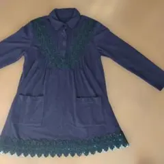 ワンピース？　長袖　紫　パープル　M L