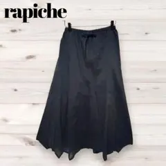 rapiche 黒 フレアスカート M ウエストゴム　体型カバー