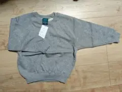 【新品未使用】子ども用裏毛トレーナー　グレー　サイズJS
