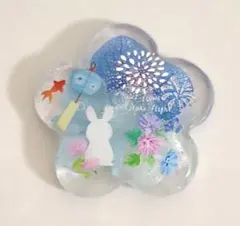 1438」レジンヘアゴム ポニーフック ブローチ マグネット ペンダント