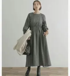 アーバンリサーチロッソ　フランネルボリュームスリーブワンピース