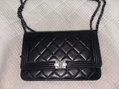 CHANEL ボーイシャネル チェーンウォレット ブラック
