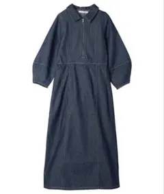 ELENCARE DUE デニムハーフZIPワンピース F グリーンパークス