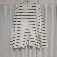 ユニクロ メンズボーダー長袖カットソー XLサイズ 春秋 ロンT 綿100