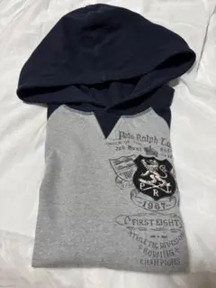 POLO RALPHLAURENラルフローレン 長袖パーカーグレー/ネイビー