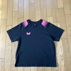 Butterfly 卓球Tシャツ　ブラック/ピンク　サイズS