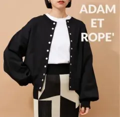 アダムエロペ　WEB限定 2WAY裏毛カーディガン　ブラック　フリーサイズ