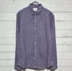 INDUSTRIE インダストリー リネンシャツ 長袖 麻100% パープル M