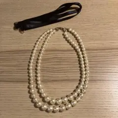 ブギウギ　コットンパール 2連ネックレス