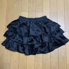 フレアスカート　ブラック　フリル付き