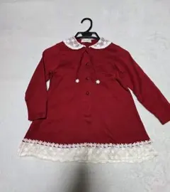 Petit Angelina キッズ ワンピース ボルドー レース襟
