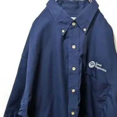 ディスティネーションクエストダイアグノスティクス刺繍ワークシャツネイビーL古着