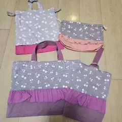 さくらんぼ チェリー 体操着袋 上履き袋 ハンドバッグ コップ お弁当袋