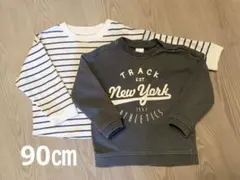 長袖 トップス 男の子 90 ボーダー Tシャツ ロゴ スウェット　春　秋