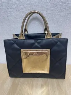 Rady メタリック キルティング トートバッグ ブラック ゴールド おまけ付き