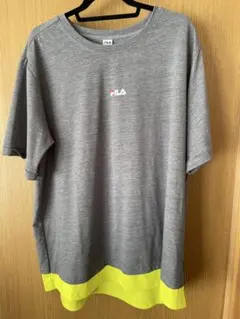 レディース大きいサイズ FILA グレー イエロー Tシャツ 4L