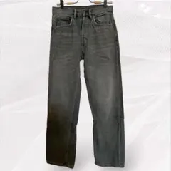 ザラ 無地 ストレートボトムス 29 黒 綿レディースブラック上品 美脚 高級感