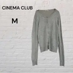 シネマクラブ　グレー 薄手　カーディガン M 花ボタン 羽織り　春服