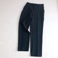BEARDSLEY タックテーパードパンツ ウエストゴム ブラック ストレッチ