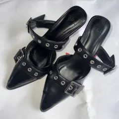 GRL ミュール パンプス ポインテッドトゥ ブラックのサムネイル