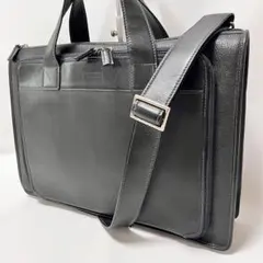 美品 キタムラ元町 2WAY レザー ビジネスバッグ ブラックのサムネイル