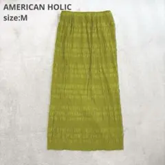 【AMERICAN HOLIC】（M）ギャザーロングスカート ウエストゴム入り