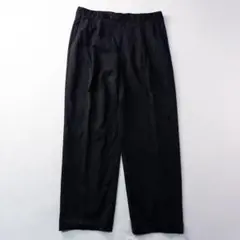 ビンテージ古着90s 2タック ドレープ トラッド ドレス 黒 ワイドスラックス