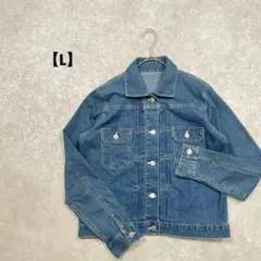 レディース　デニムジャケット　ブルー【L】カジュアル　シンプル　ストリート系