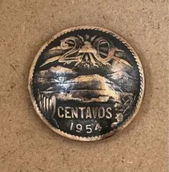 太陽のピラミッド 1954 メキシコ 20センタボ コンチョ