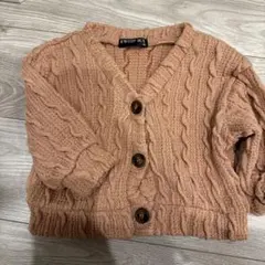 WILD BOX オレンジ ケーブルニット カーディガン 90