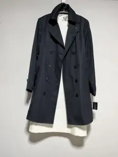 新品ブラック ダブルブレストコート　スプリングコート　13AR大きいサイズ