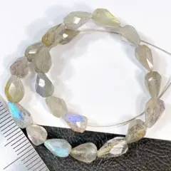 高品質＊ラブラドライト＊縦穴ドロップカットv20