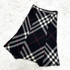 【美品】バーバリーロンドン スカート メガチェック フレア ウール ミディ 36