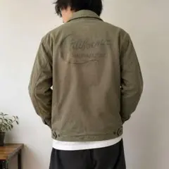 【希少】BEN DAVIS ワークジャケット L カーキ バックプリント ジップのサムネイル