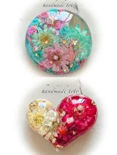 ホワイトレッド ぷっくりハート ヘアゴム