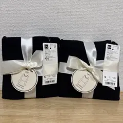 コットンブレンドリブクロップドワイドネックT 黒 Sサイズ　2枚セット