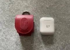 COACH レッドケース付き AirPods本体