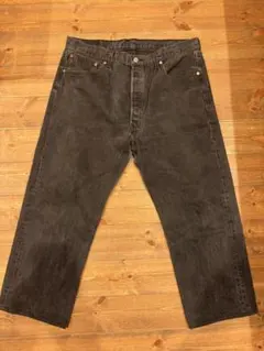 USA製Levi's 501後染めブラックデニムパンツ w38 ビッグサイズ