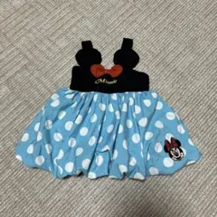 ミニーマウス 水色ドット ワンピース 80cm