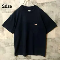 DANTON Ssize 38size 半袖Tシャツ ワンポイントロゴ ネイビーのサムネイル