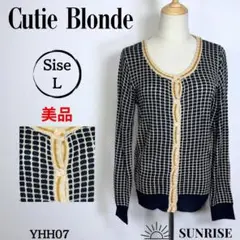 ★美品★ キューティーブロンド カーディガン ブラック チェック柄 Lサイズ